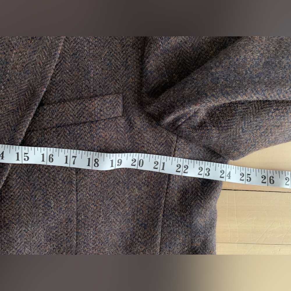 VINTAGE - Protocole Tweed Blazer Oversized Women Blue Fleck Structured Jacket - Picture 6 of 12